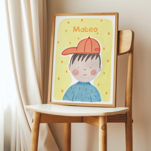 Niño con Gorra | Lámina para la decoración de las niños