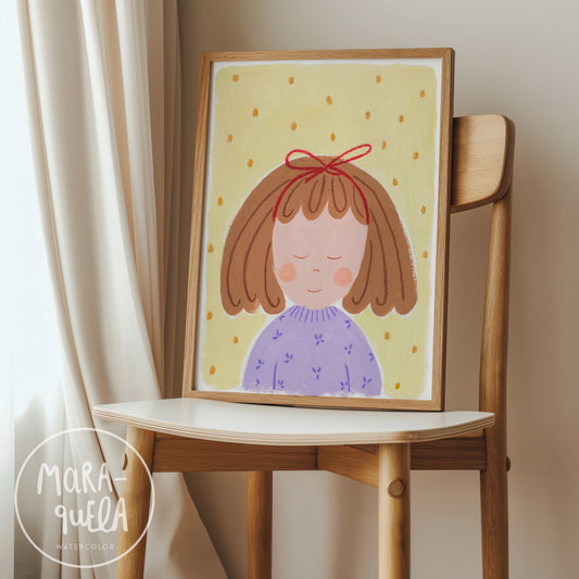 Niña No. 1 | Lámina retrato infantil para la decoración de las niñas