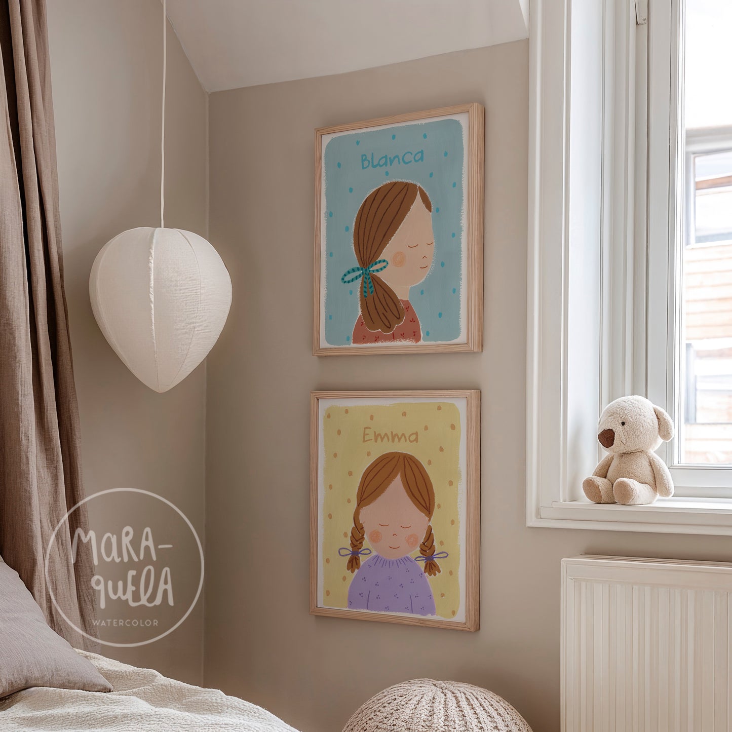 Niña No. 10 | Lámina para la decoración de las niñas | Trenzas