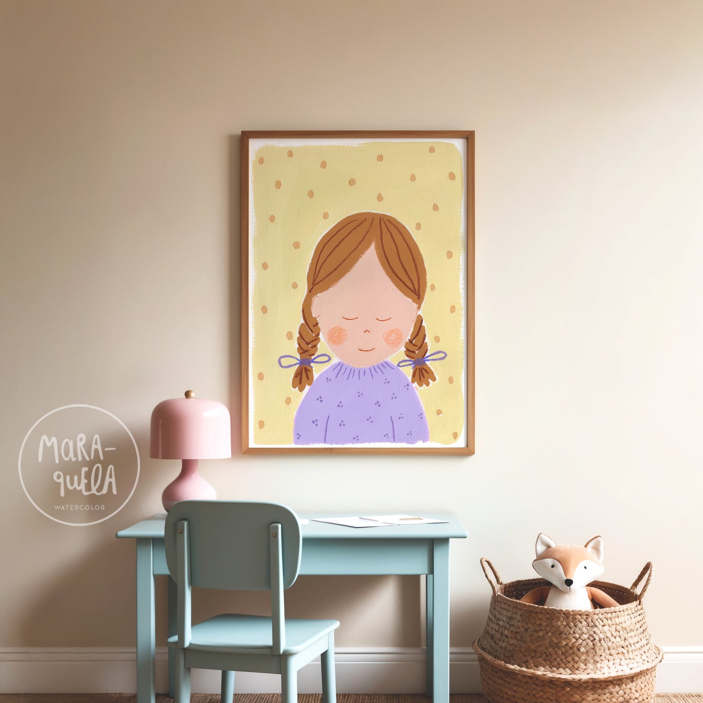 Niña No. 10 | Lámina para la decoración de las niñas | Trenzas