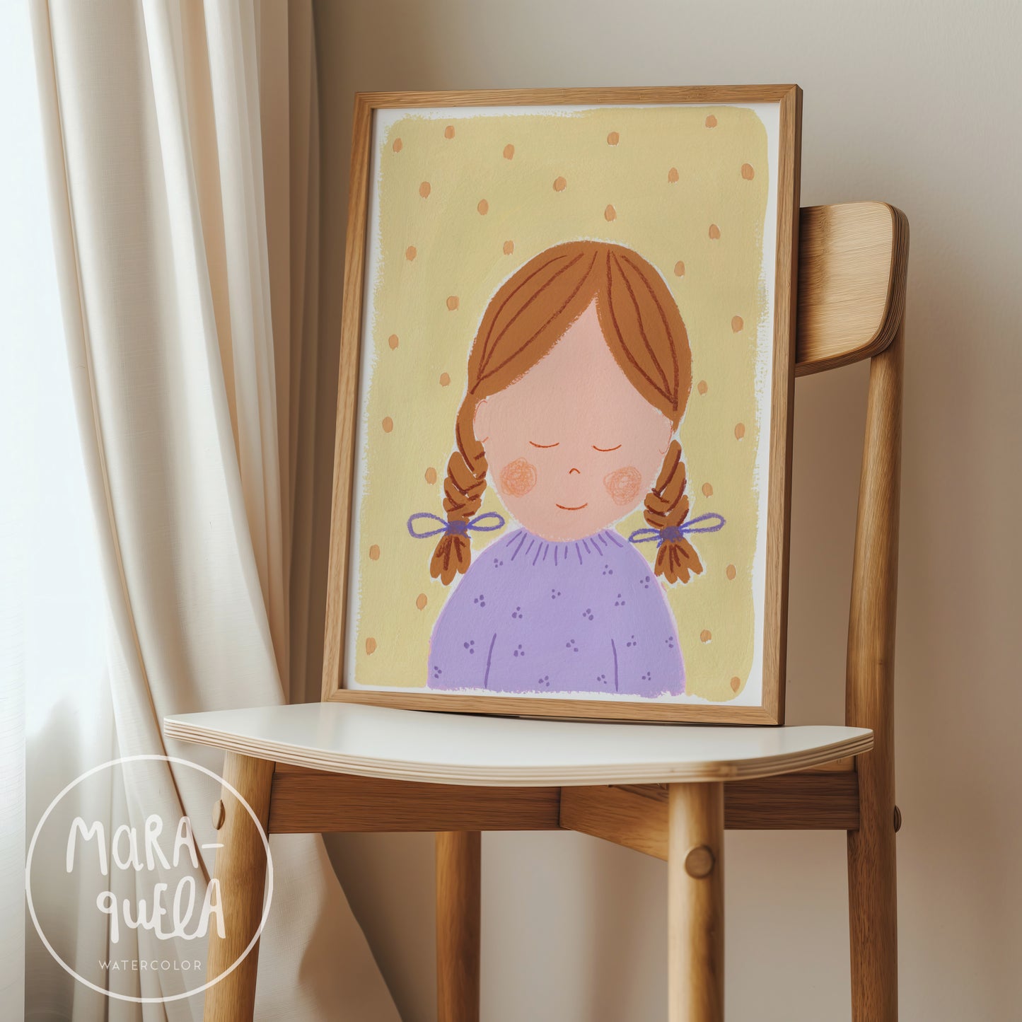 Niña No. 10 | Lámina para la decoración de las niñas | Trenzas