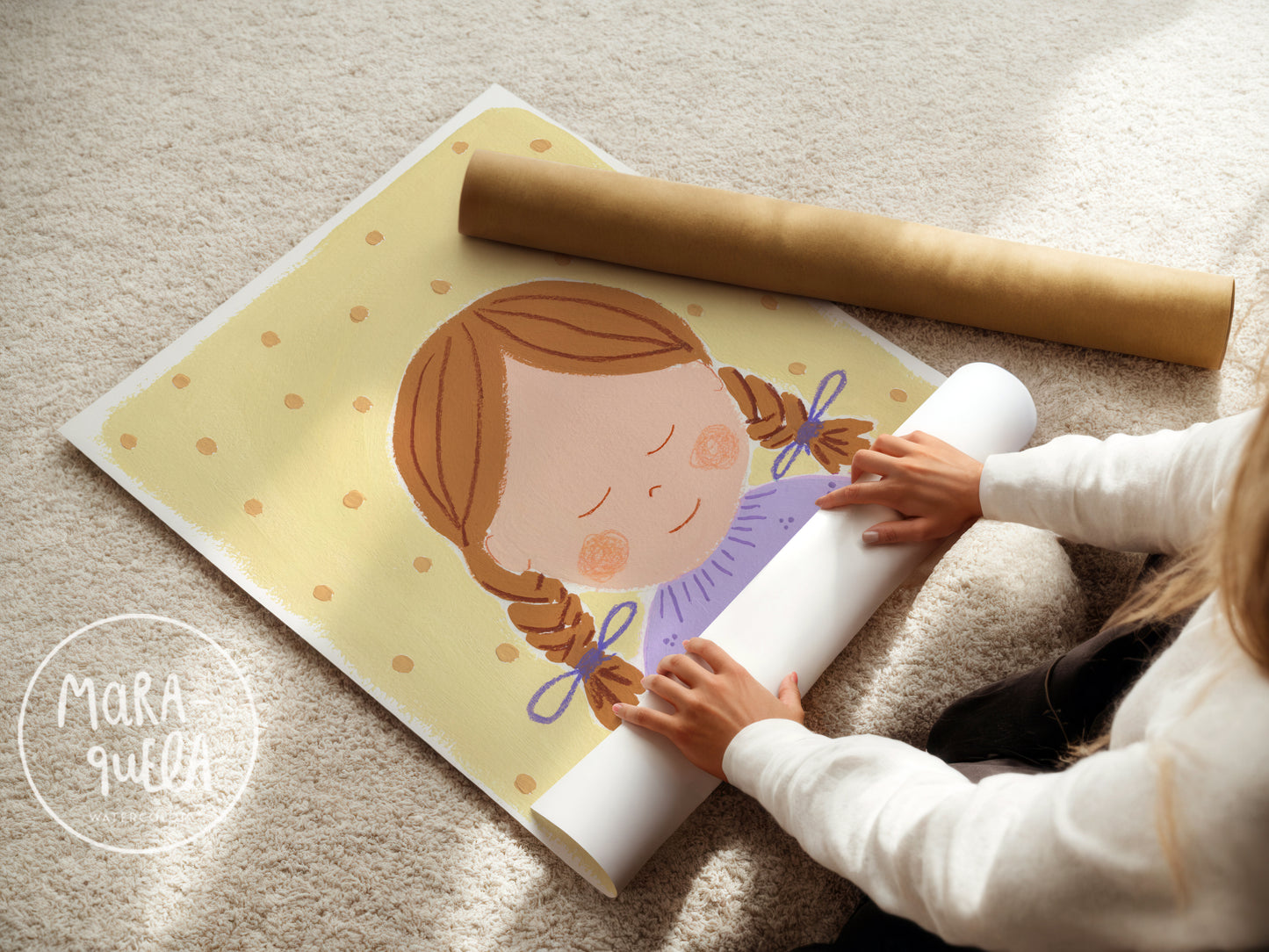 Niña No. 10 | Lámina para la decoración de las niñas | Trenzas