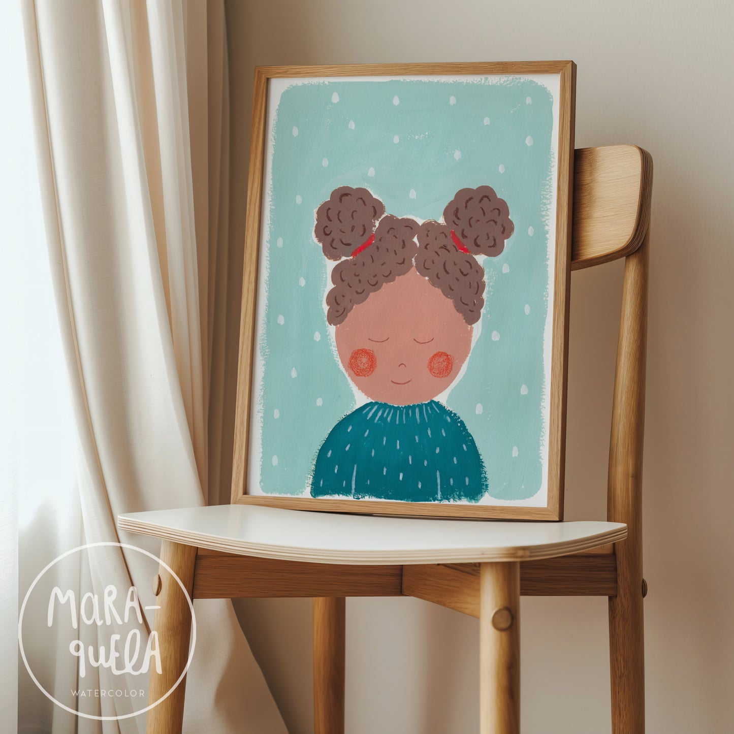 Niña No. 3 | Lámina retrato infantil para la decoración de las niñas