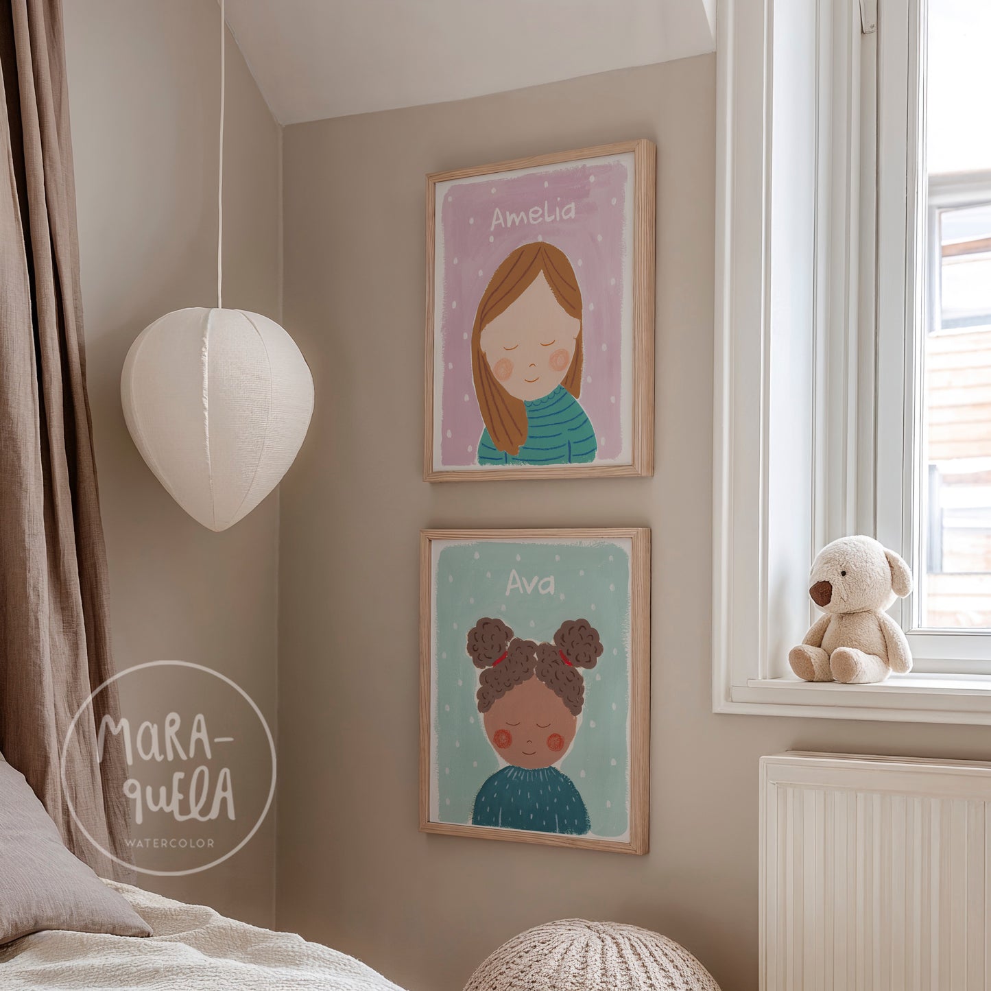 Niña No. 3 | Lámina retrato infantil para la decoración de las niñas