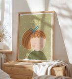 Niña No. 9 | Lámina para la decoración de las niñas | Niña con cola
