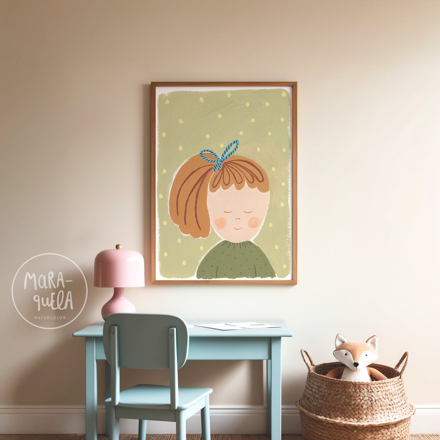 Niña No. 9 | Lámina para la decoración de las niñas | Niña con cola