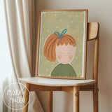 Niña No. 9 | Lámina para la decoración de las niñas | Niña con cola