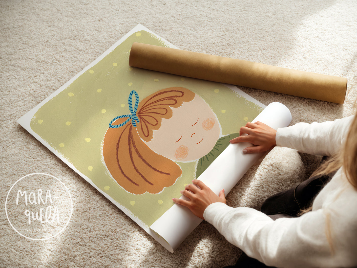 Niña No. 9 | Lámina para la decoración de las niñas | Niña con cola