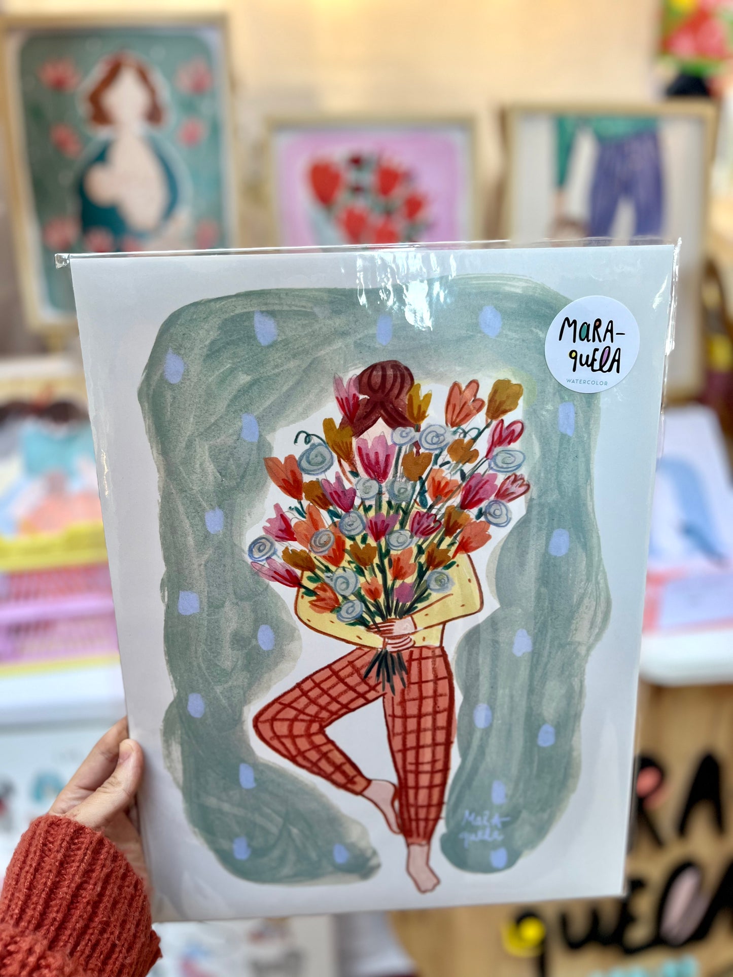 Lámina Mujer con Flores