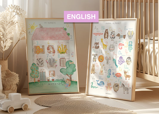 Pack Números y Letras Fantasía / INGLÉS (ENVÍO GRATIS)