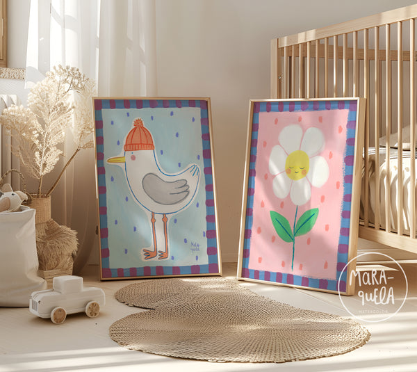 PACK de láminas infantil- Gaviota y Flor