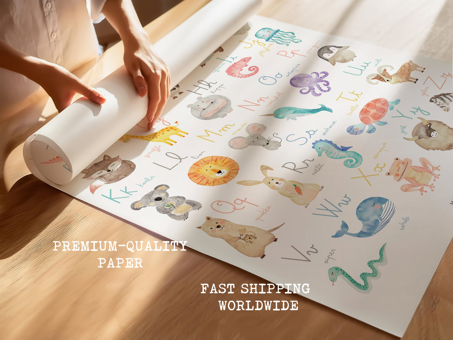 Lámina Abecedario infantil en INGLÉS/ Animal Alphabet