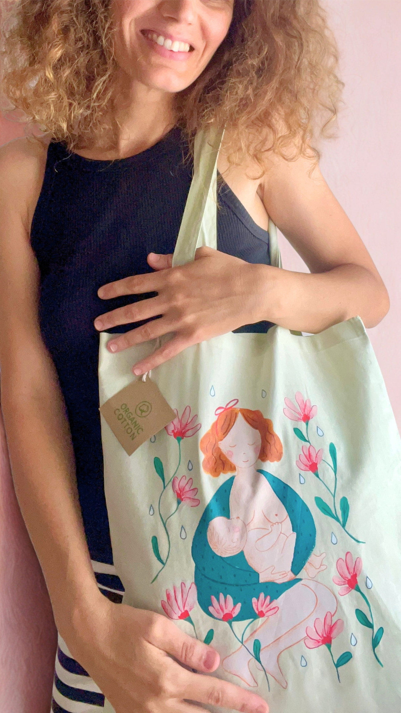 Tote Bag - Madre lactante (Verde)