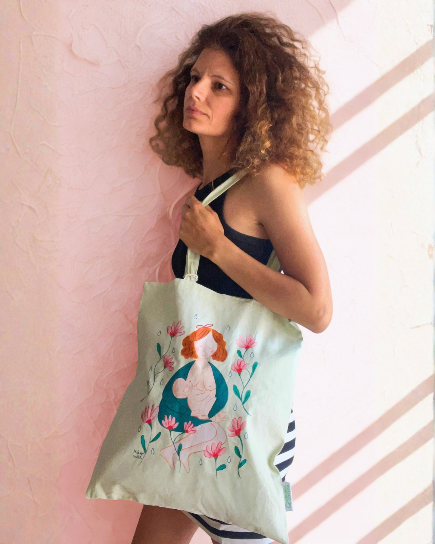 Tote Bag - Madre lactante (Verde)