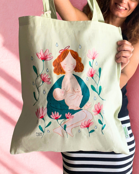 Tote Bag - Madre lactante (Verde)