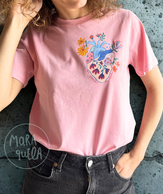 Camiseta mujer - Corazón "Mi Jardín Secreto" (Rosa)