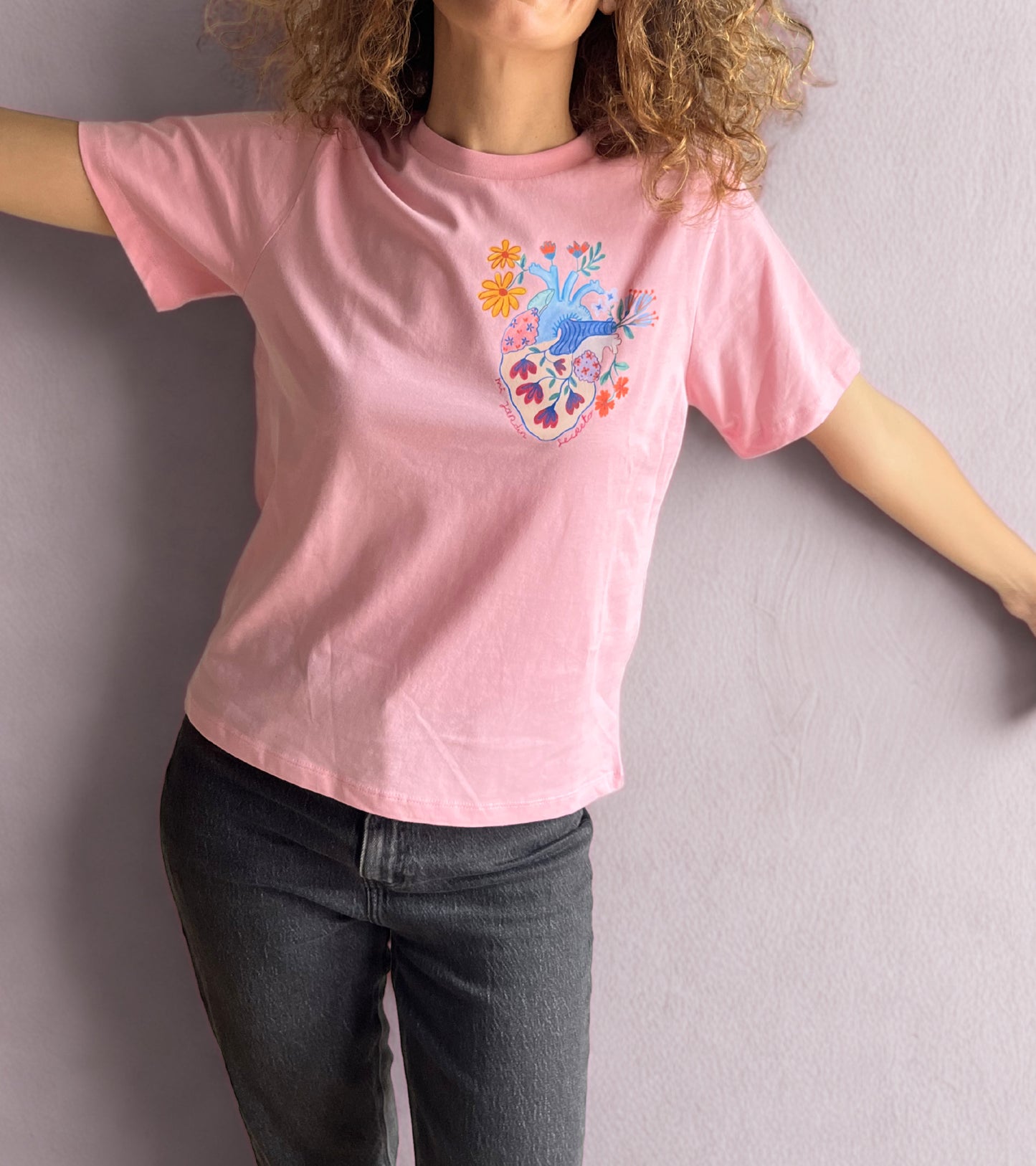 Camiseta mujer - Corazón "Mi Jardín Secreto" (Rosa)