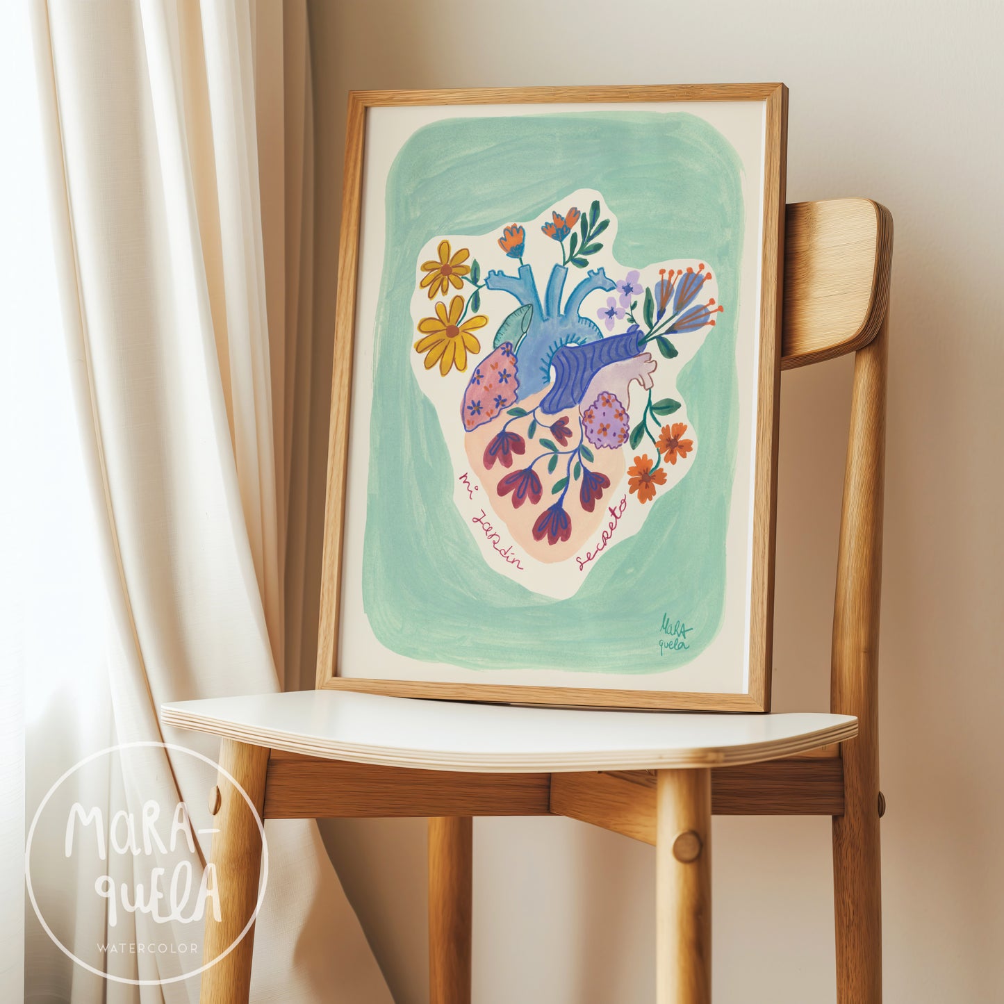 Lámina Corazón Floral