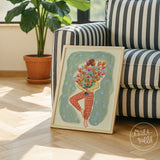 Lámina Mujer con Flores