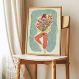 Lámina Mujer con Flores