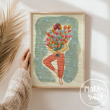 Lámina Mujer con Flores