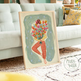 Lámina Mujer con Flores