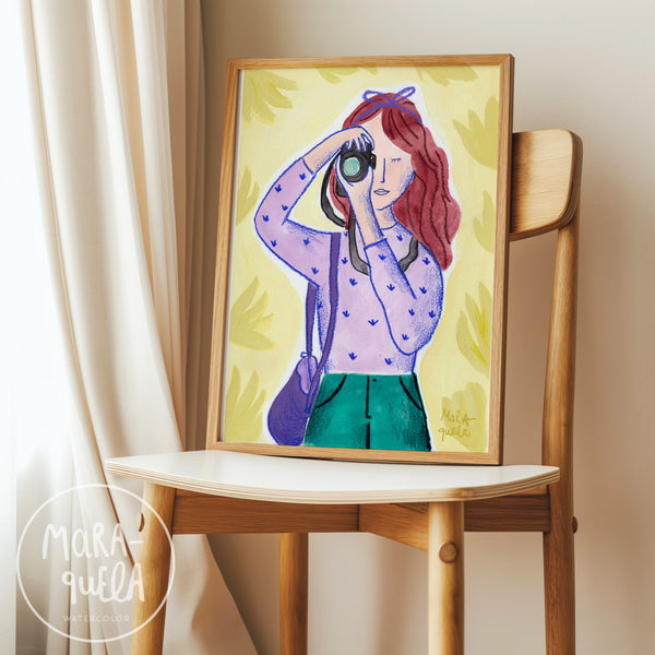 Lámina Mujer Fotógrafa