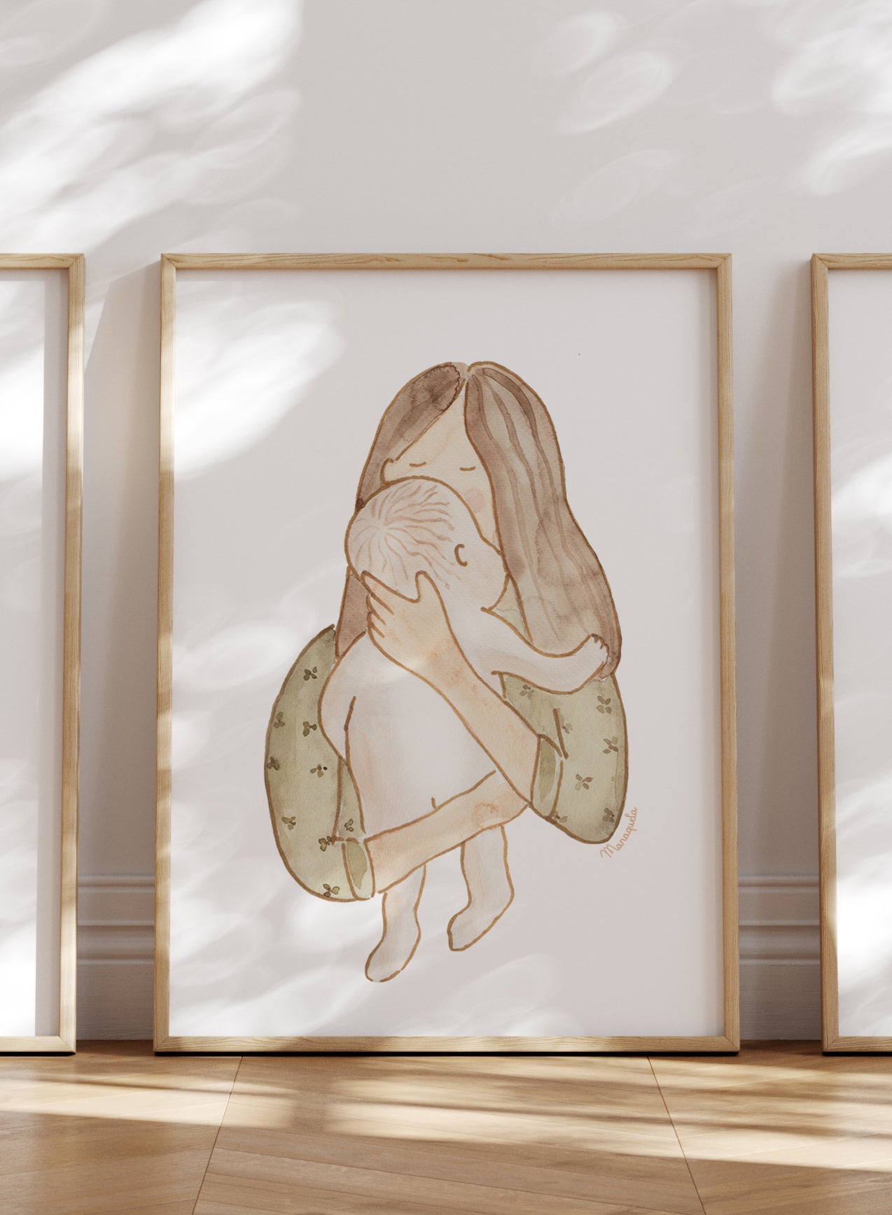 Ilustración Madre e Hijo - Verde