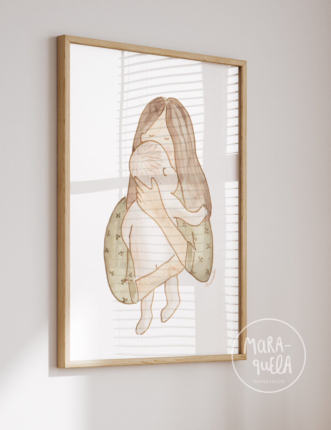 Ilustración Madre e Hijo - Verde