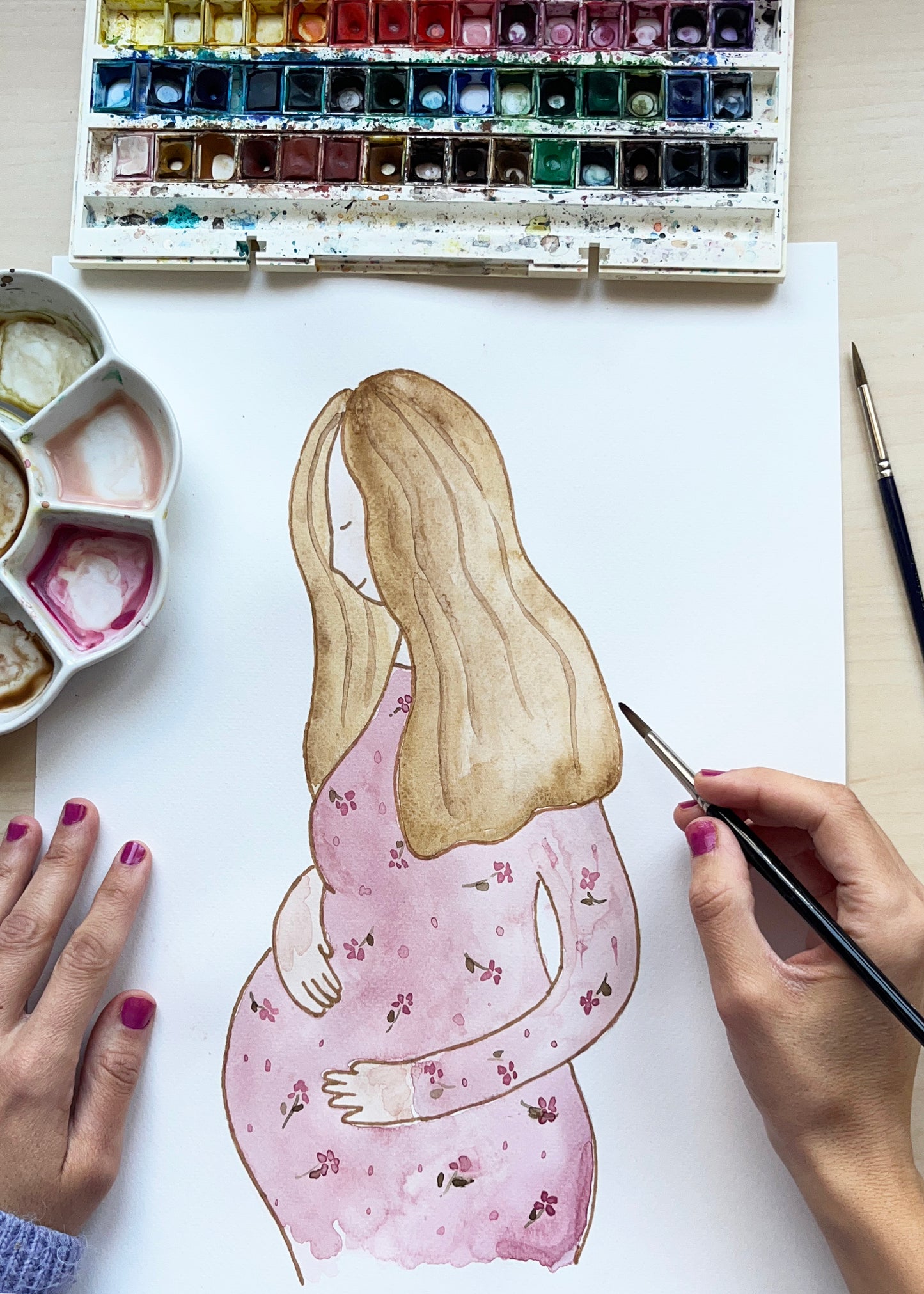 Ilustración Embarazo - Rosa