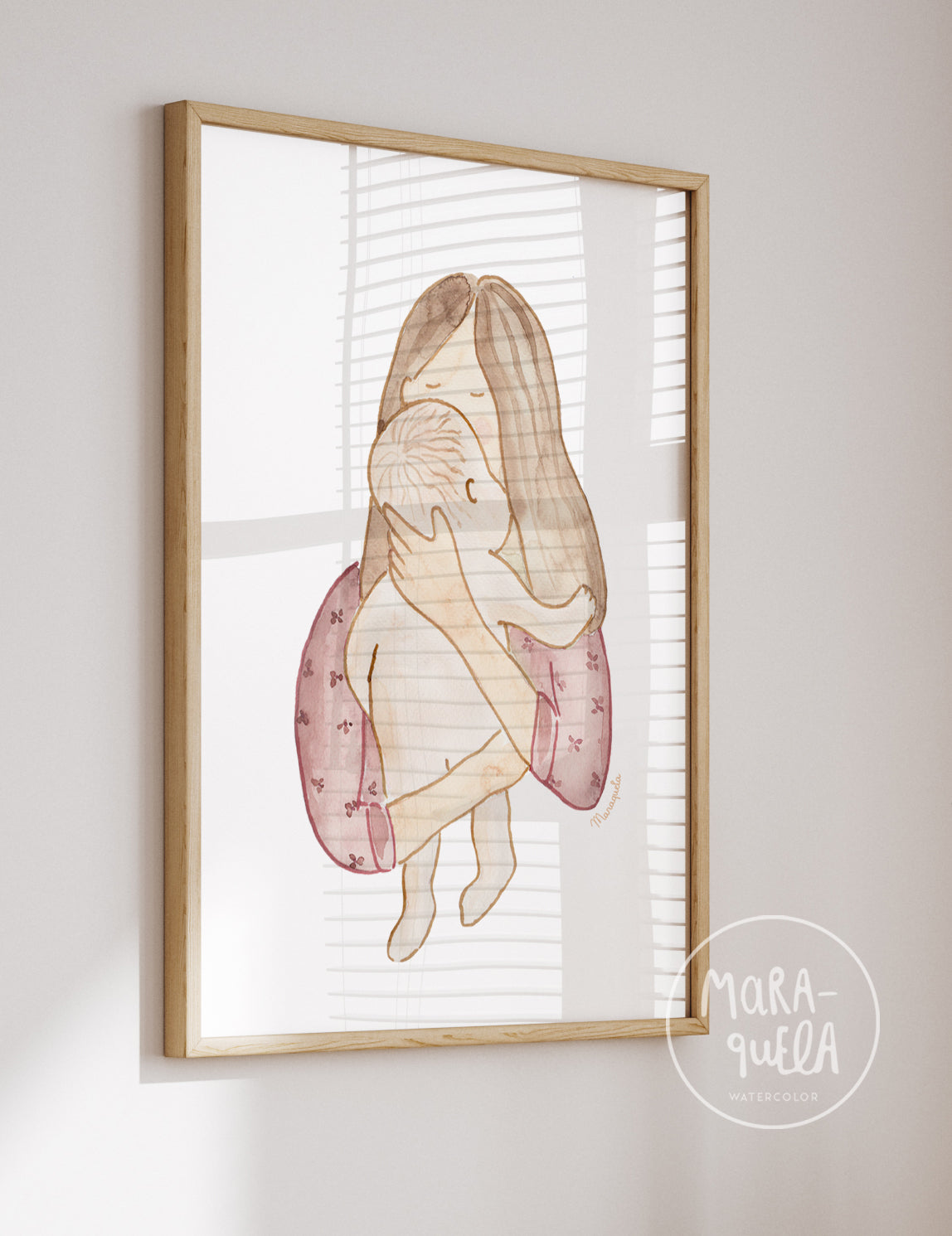 Ilustración Madre e Hijo -  Borgoña