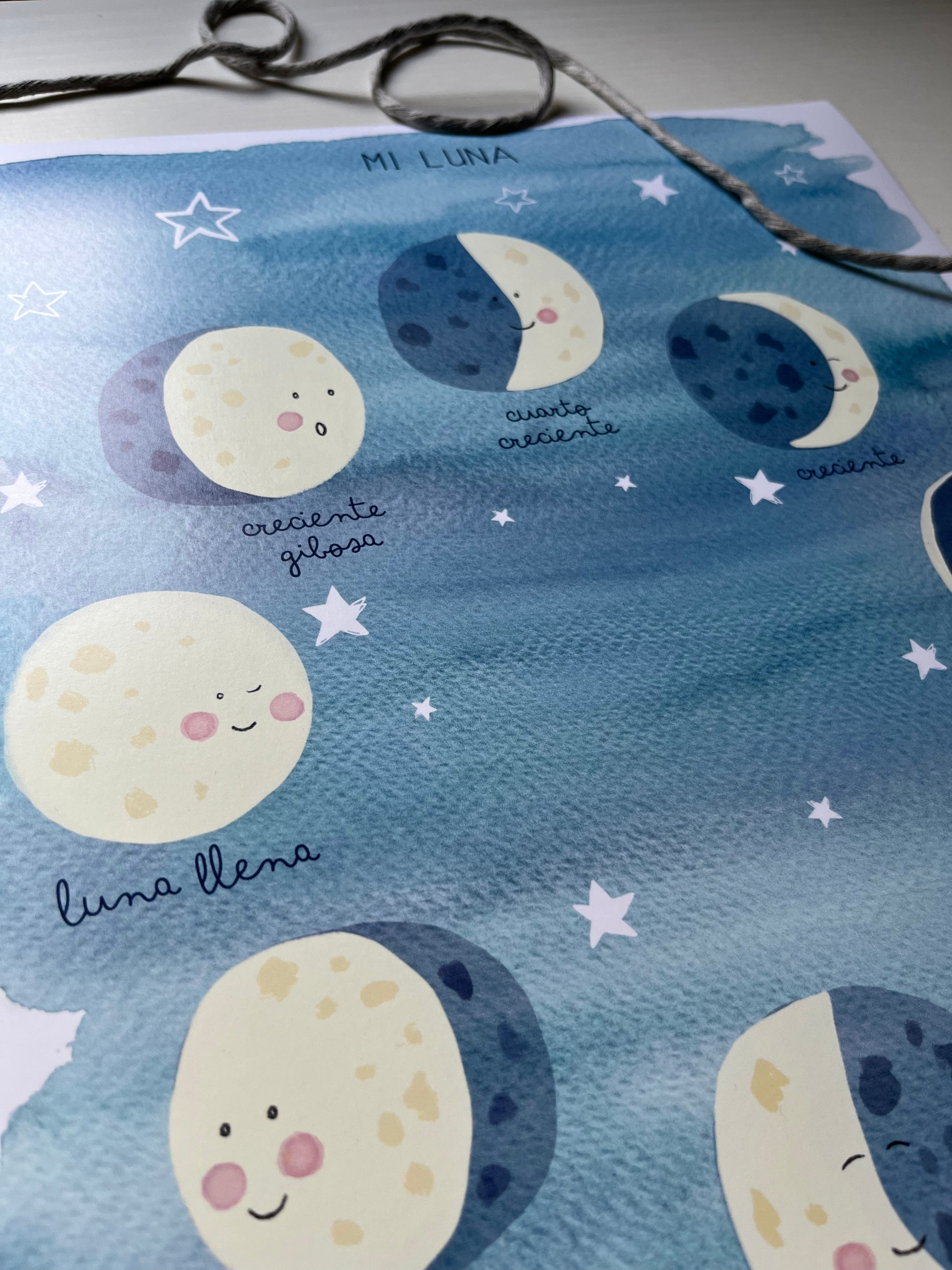 lámina infantil de las fases lunares