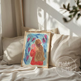 Lámina maternidad - Azul y Rosa