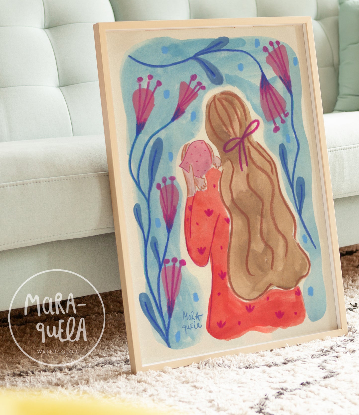 Lámina maternidad - Azul y Rosa