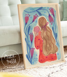 Lámina maternidad - Azul y Rosa