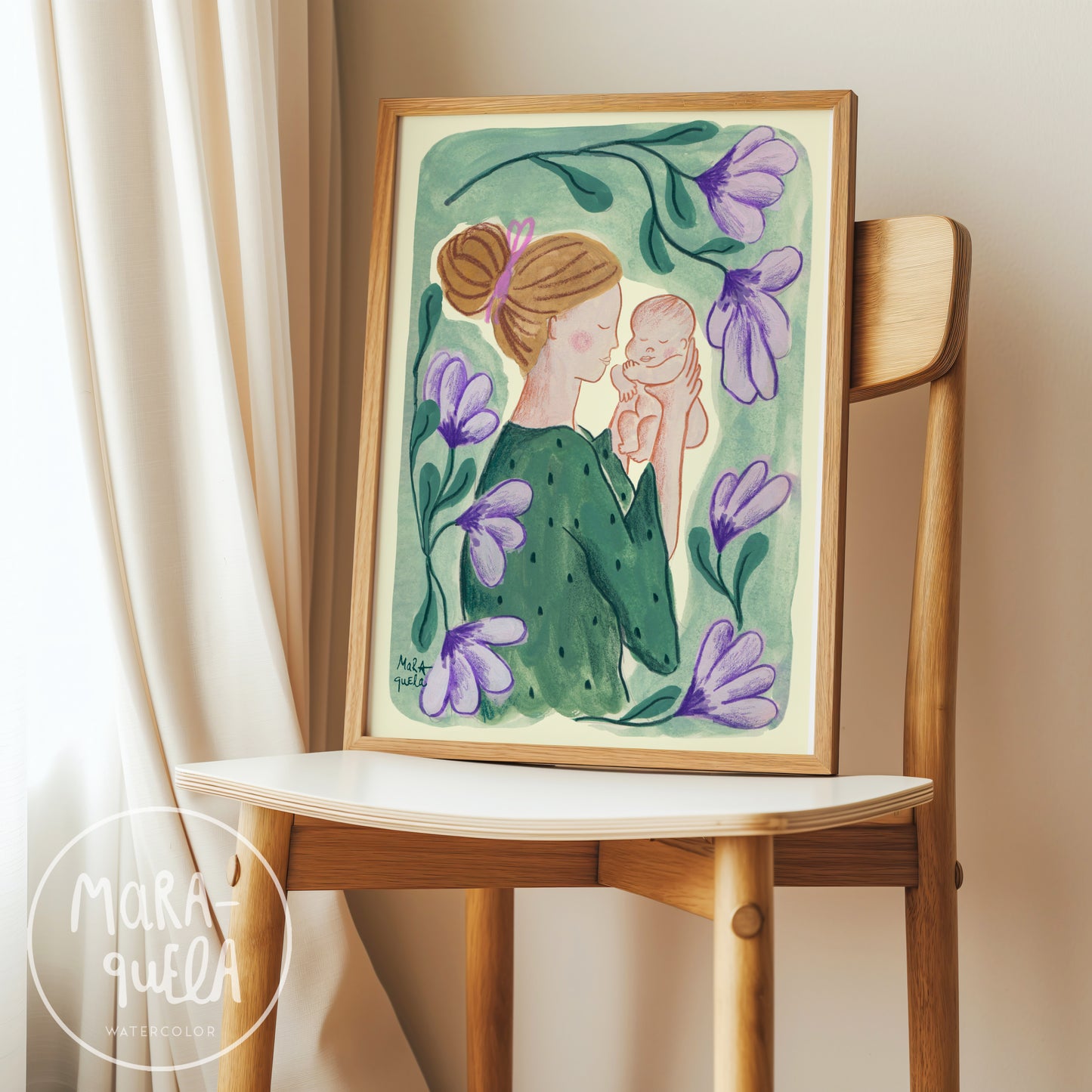 Lámina maternidad - Flores violetas