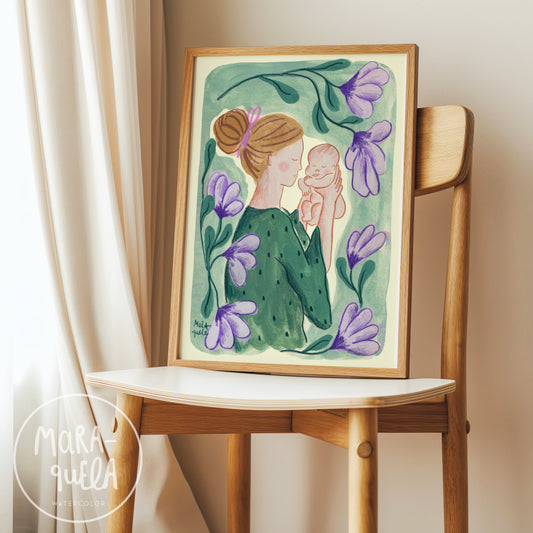 Lámina maternidad - Flores violetas