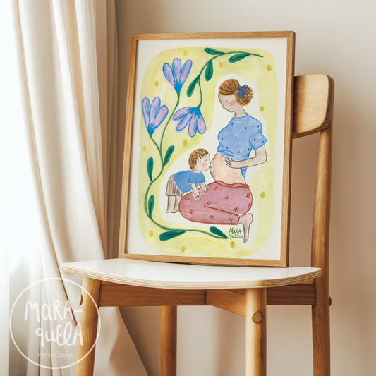 PREVENTA - Lámina Mamá Embarazada y Niño