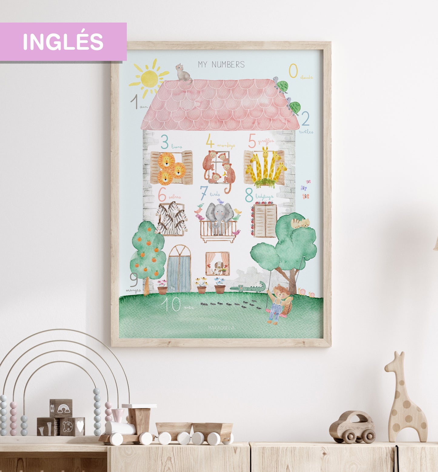 Lámina "My Numbers" (Casa) - INGLÉS