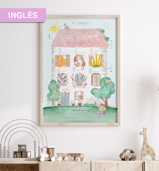 Lámina "My Numbers" (Casa) - INGLÉS