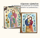 Retrato familiar personalizado - Pintado a mano