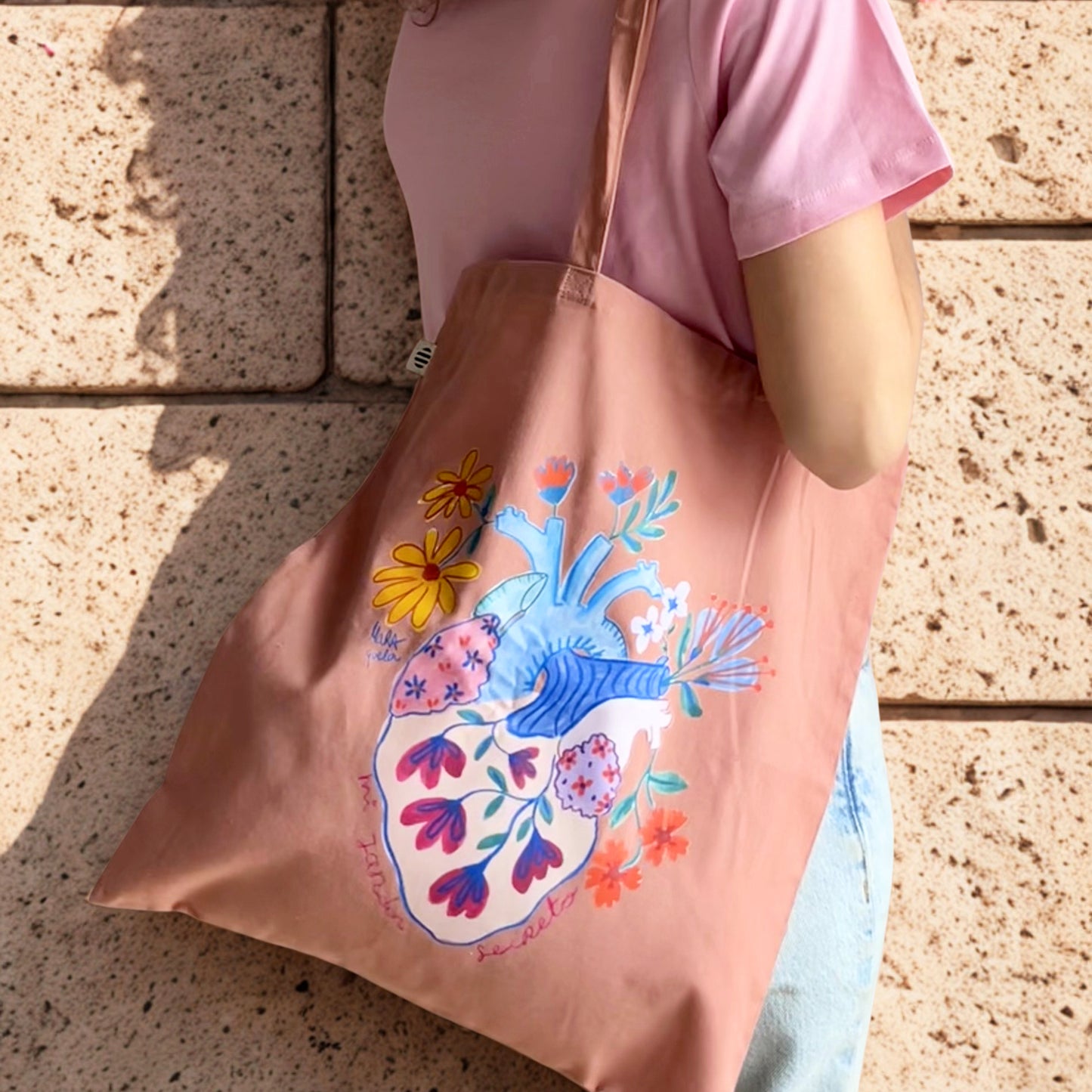 Tote Bag Corazón - "Mi jardín secreto"