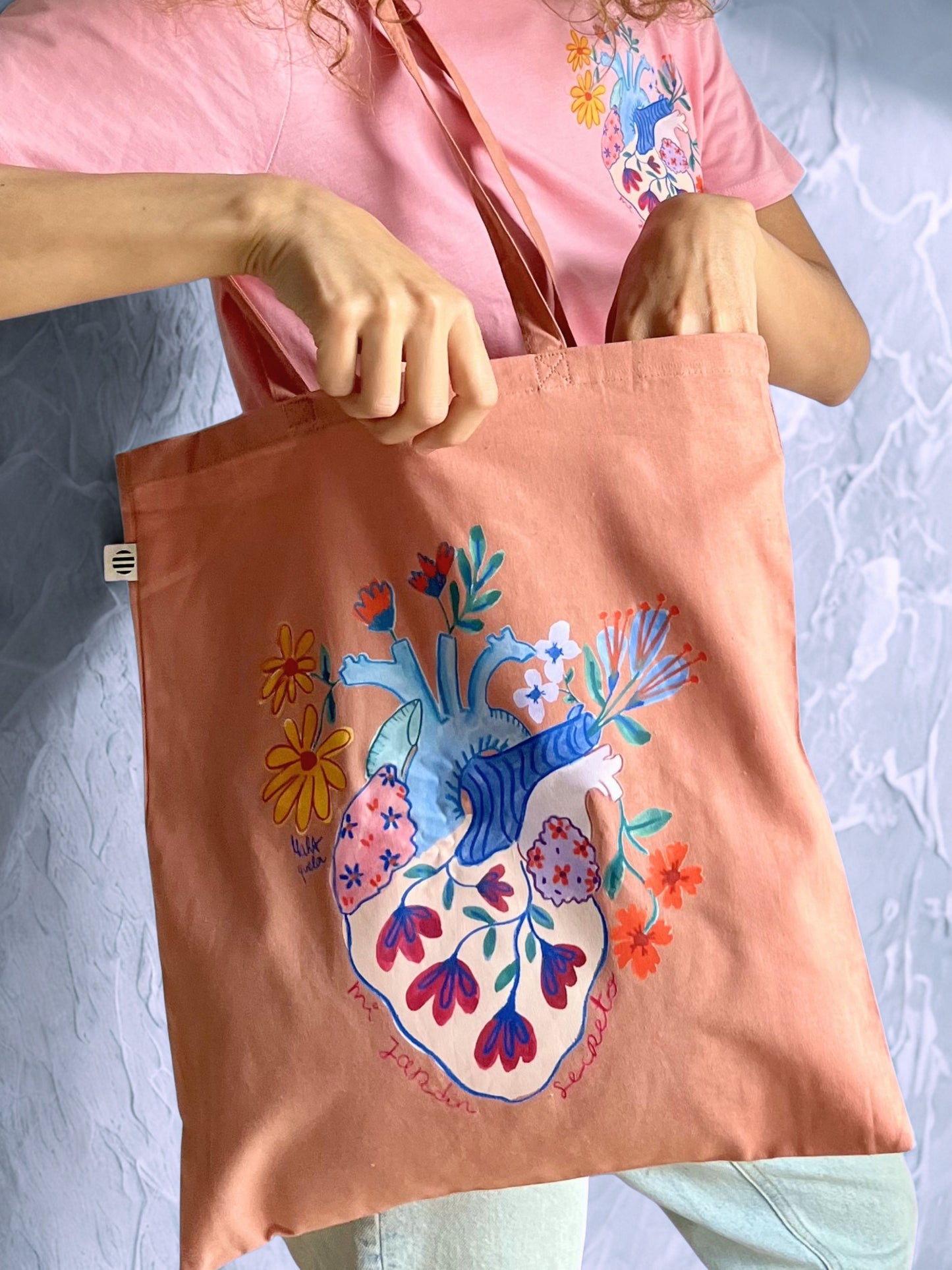 Tote Bag Corazón - "Mi jardín secreto"
