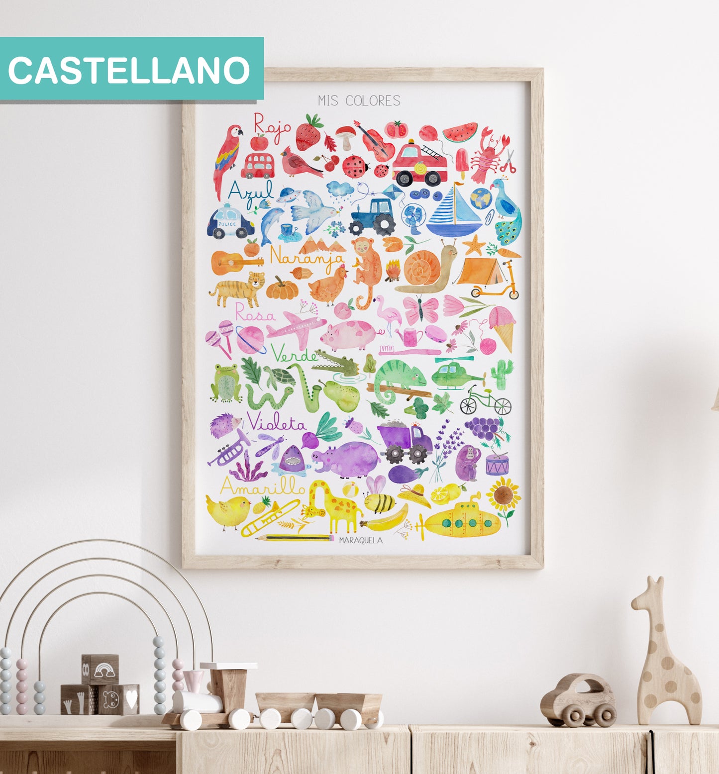 habitación infantill decoración poster colores