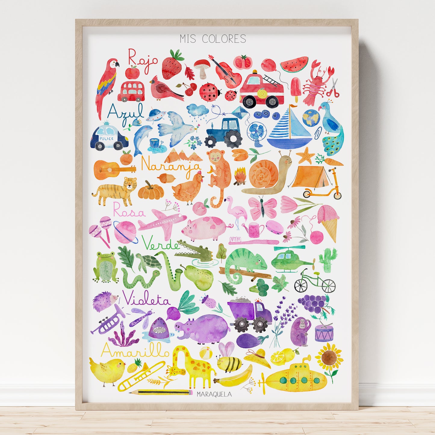 poster infantil Mis Colores 50 x 70 cm