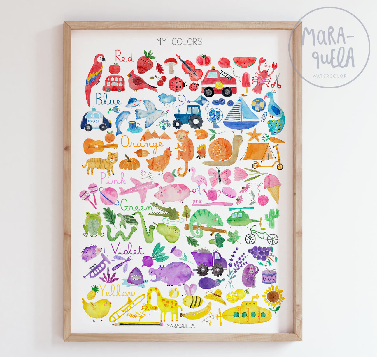 Lámina My Colors en INGLÉS