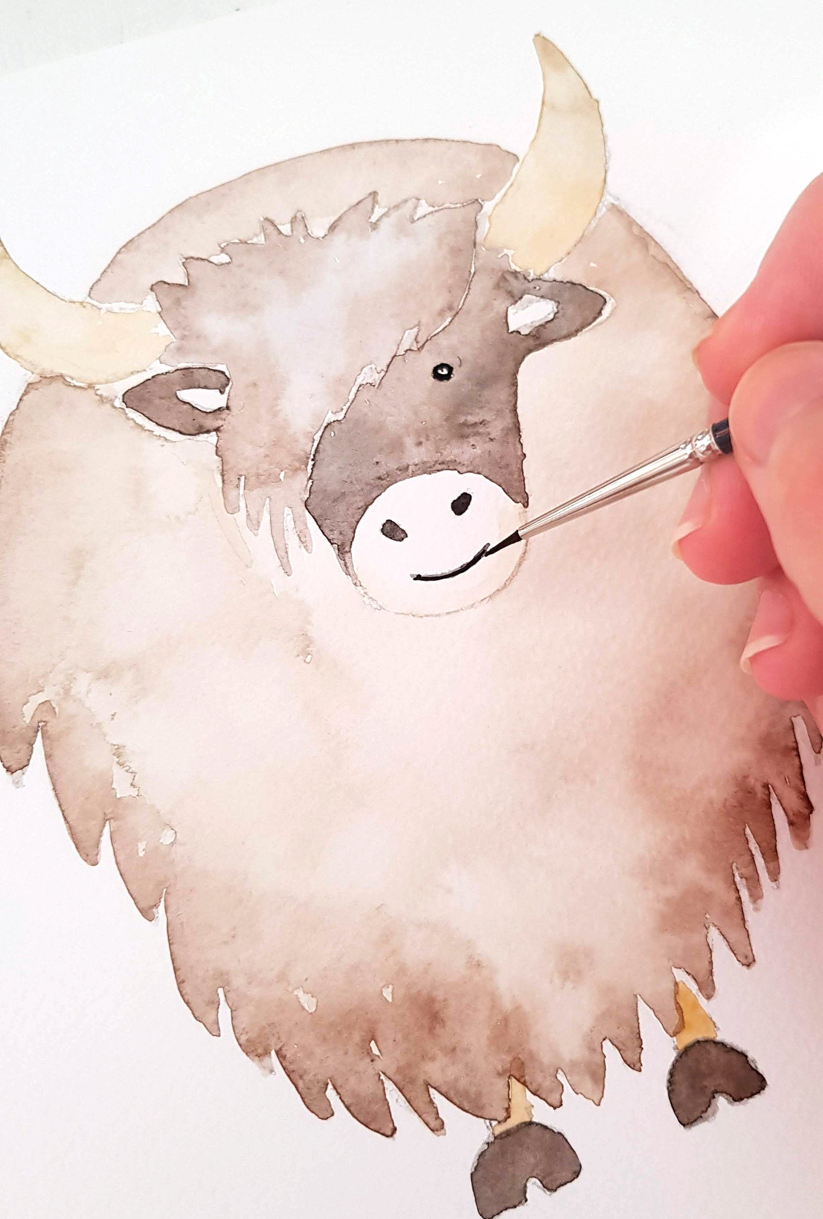 pintando uno de los animales que componen el alfabeto en lengua francesa