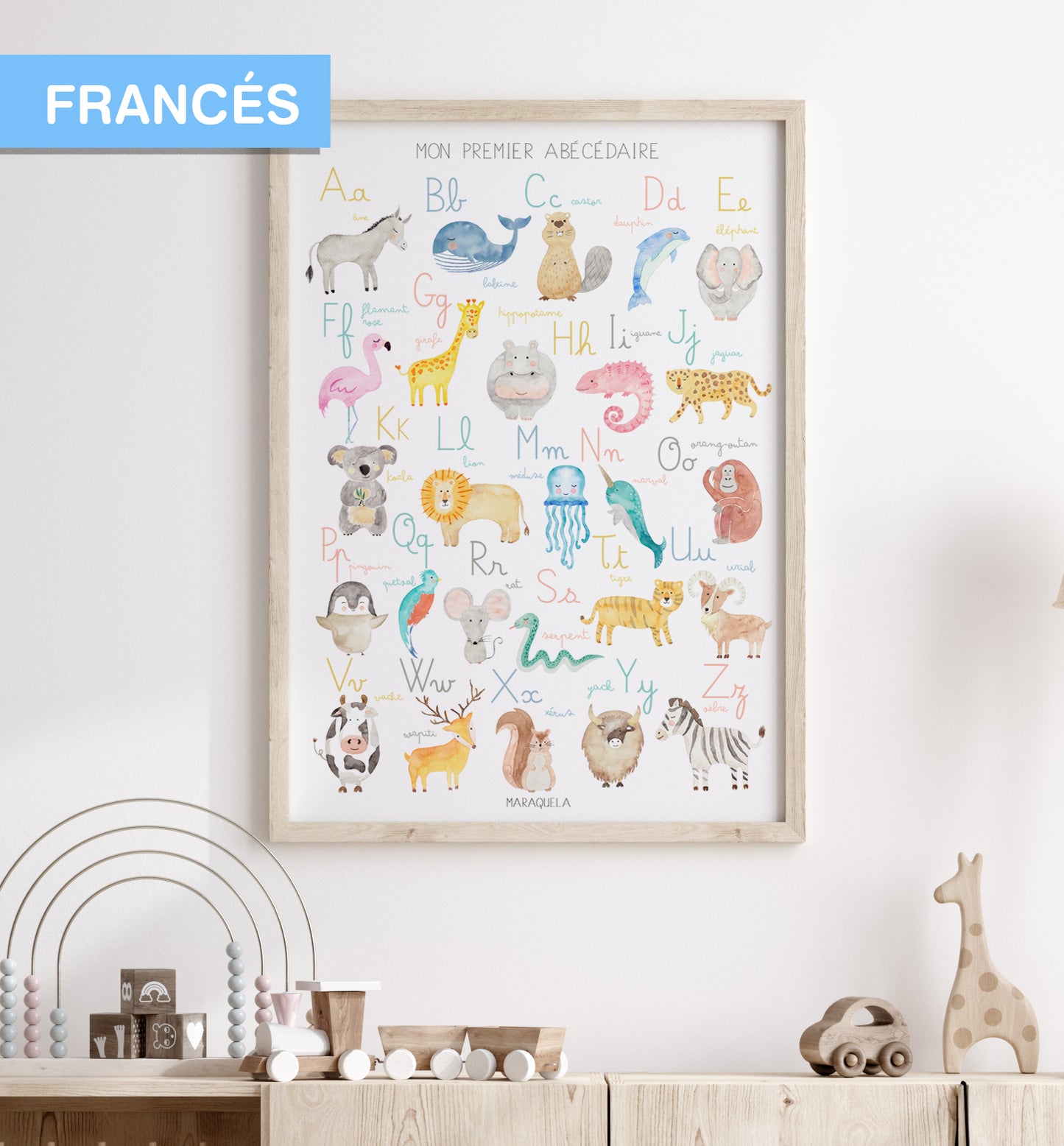 lámina abecedario infantil francés