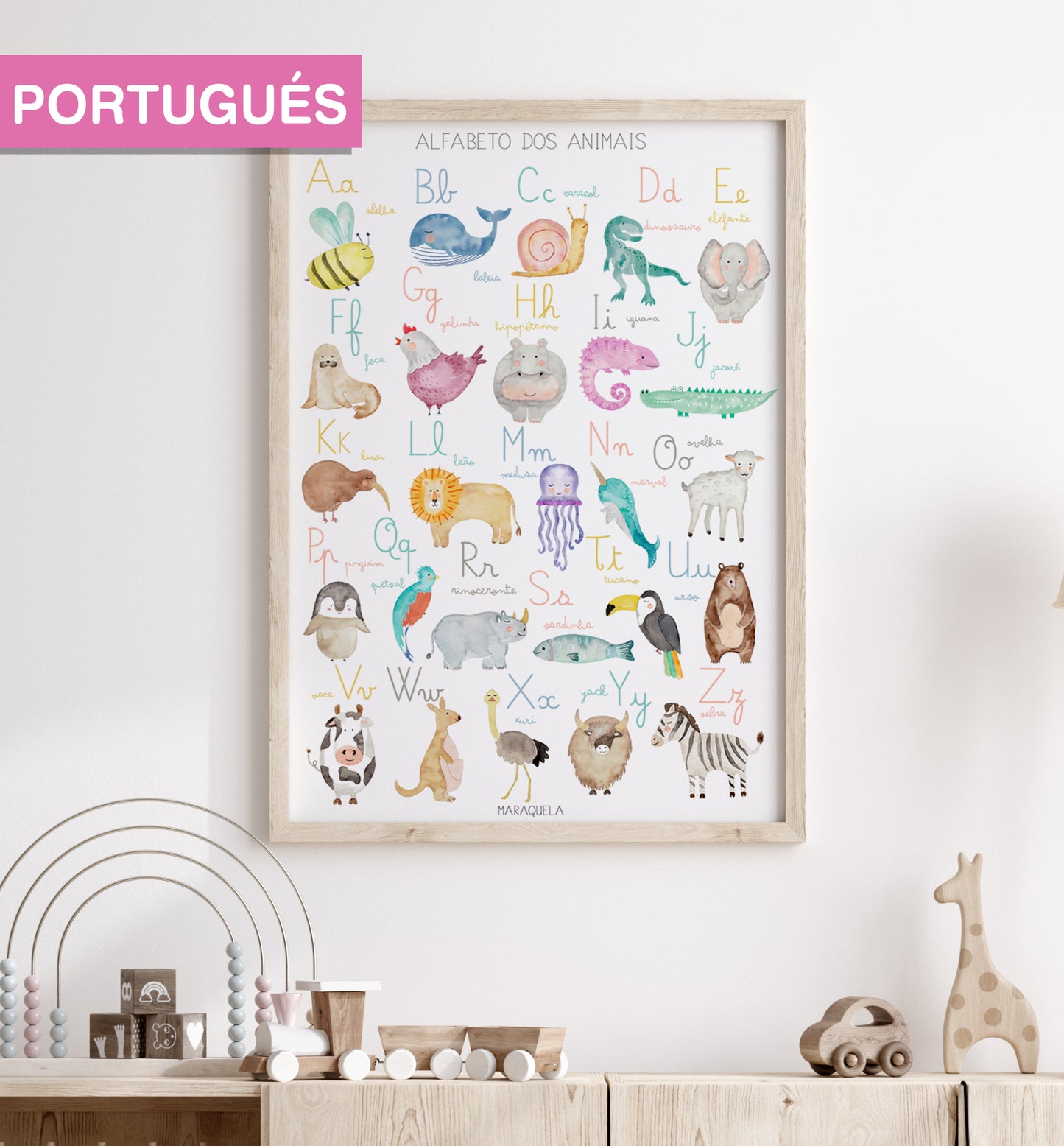 Lámina Abecedario infantil en portugués