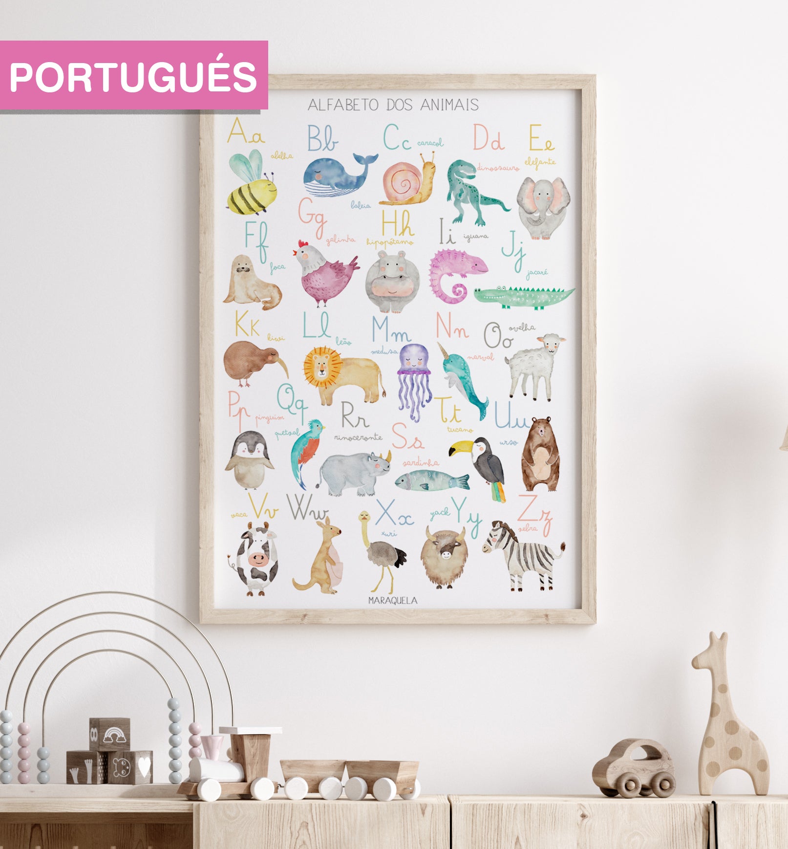 Lámina Abecedario infantil en portugués
